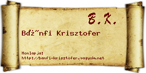 Bánfi Krisztofer névjegykártya