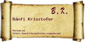 Bánfi Krisztofer névjegykártya